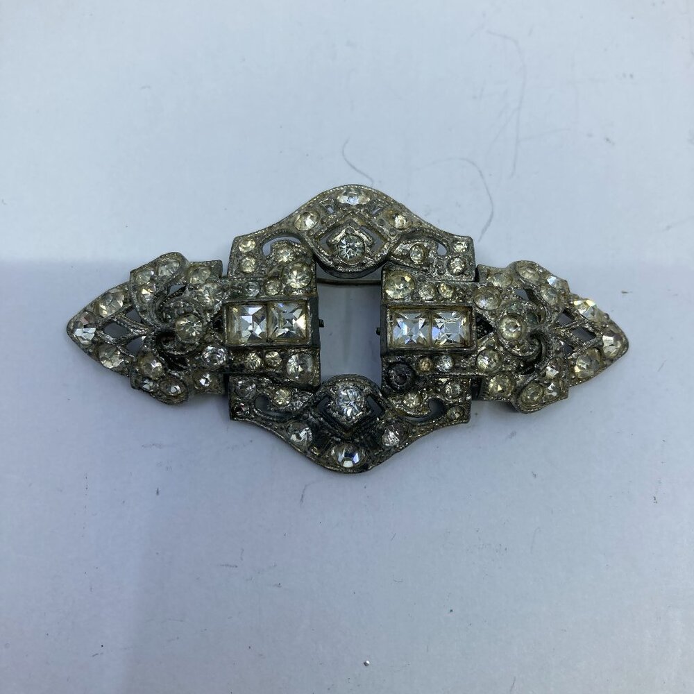 Elisha Phinney/Fuller & son pat 1852188 rhinestone art deco 1930 brooch duette